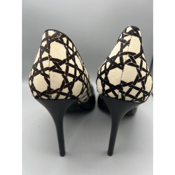 CharlesCharles David calf hair black/off white geometric print heels/pumps  sz11 - Picture 5 of 10